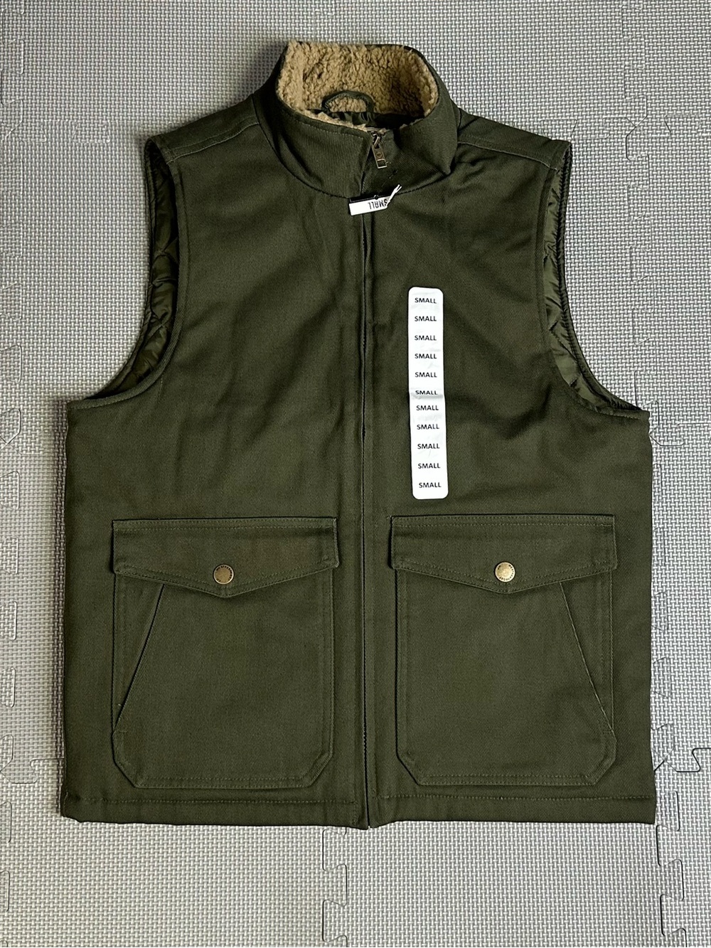 WP WEATHERPROOF Men's Sherpa Collar Full Zip Workwear Vest Men’s S